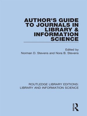 cover image of Author's Guide to Journals in Library & Information Science